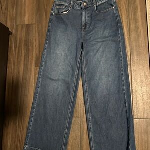 Talbots Wide Leg Trouser Jeans in Medium Blue Wash